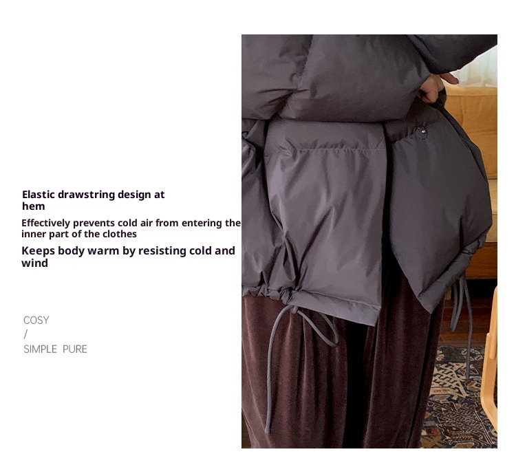 ChicShe Mulan Drawstring Hem Loose Jacket 2025 Thirteen Lines Winter New Warm White Duck Down Coat 51373_voghion.com