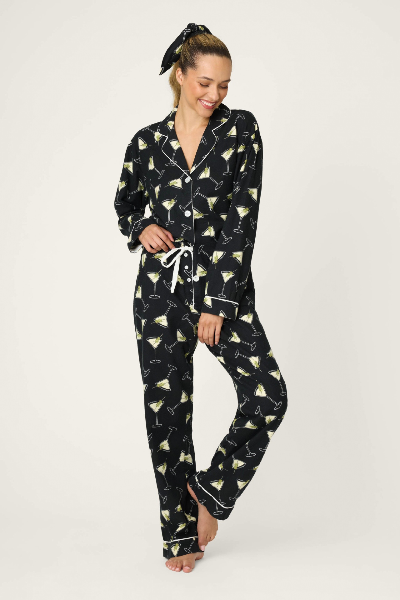 ChicShe P.J.Sawage Pigiama caldo e spesso in cotone spazzolato per donna, autunno inverno, pigiama premaman in morbido cotone_voghion.com