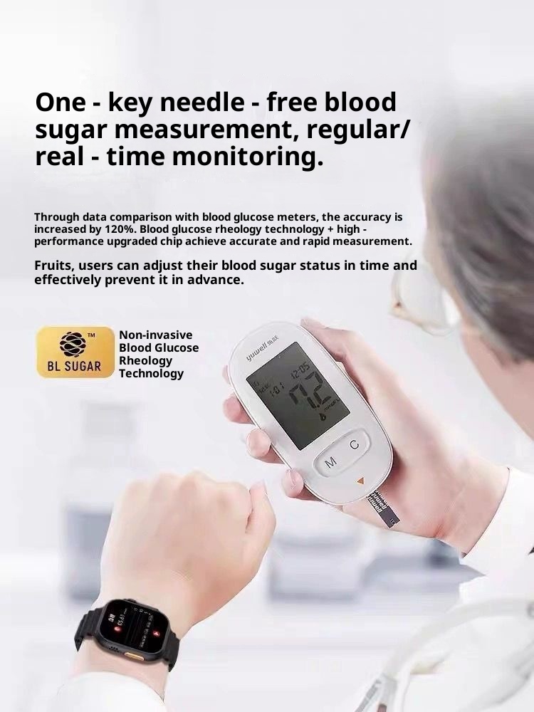 2025 New Smart Watch Accurate Sugar Lipids Blood Pressure Uric Acid Heart Rate Sleep Monitoring Suitable For Elderly_voghion.com