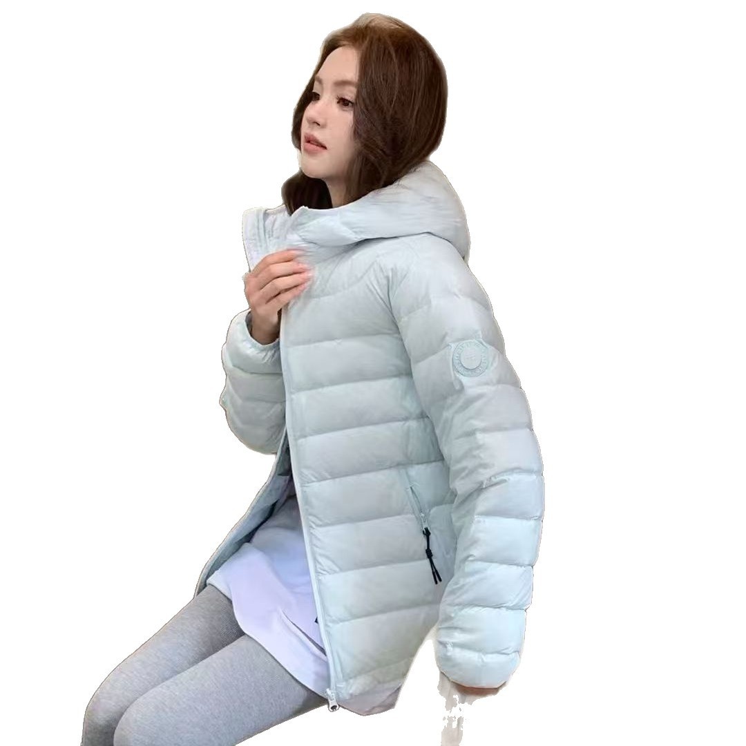 ChicShe Autumn Winter Jacket For Men And Women Couples 90% Duck Down Simple Ribbed Fashion Thin Slim Fit Hooded Warm Coat_voghion.com