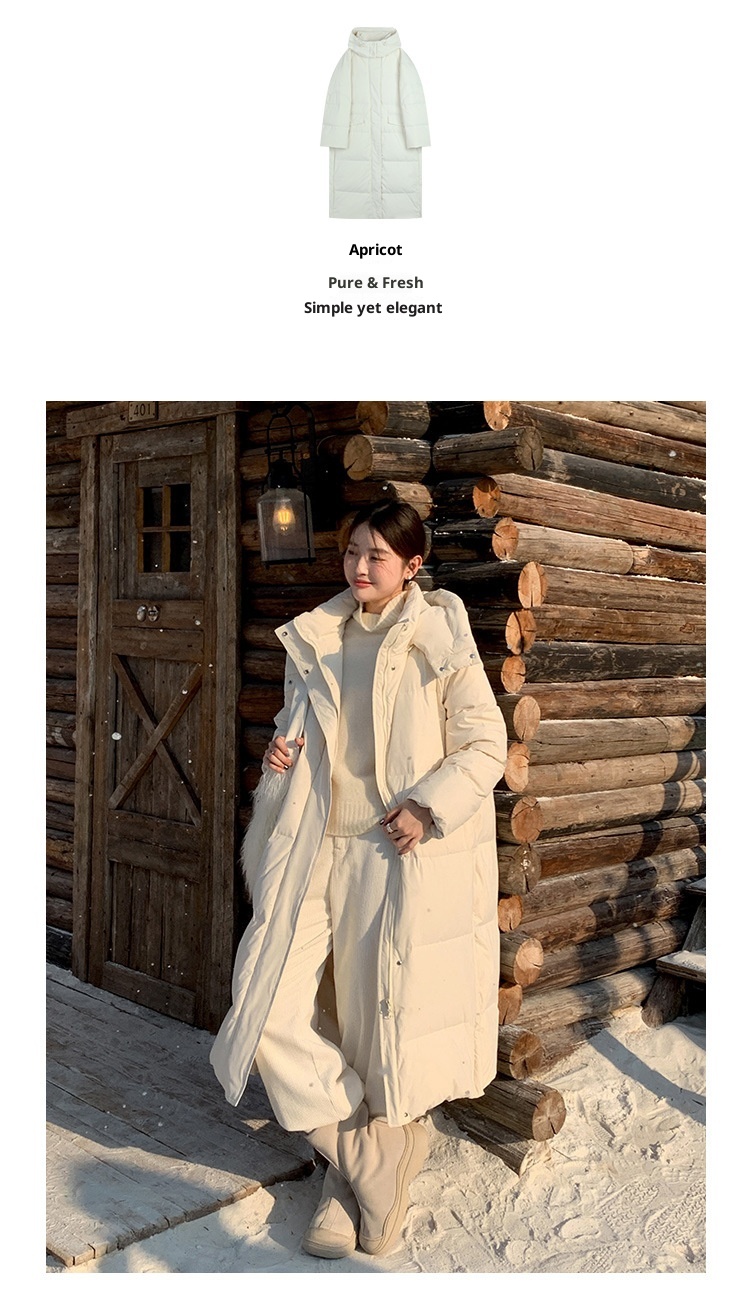 ChicShe Mulan Long Hooded Jacket For Women 2025 Thirteen Lines Winter New Warm White Duck Down Coat 52924Y_voghion.com