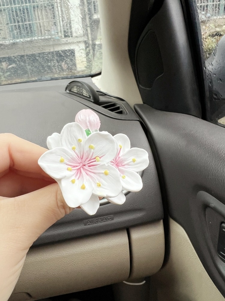 Air Vent Aromatherapy Ornament Peach Blossom Luck Fortune Good Relationships Diffuser Stone Decoration Car Interior_voghion.com