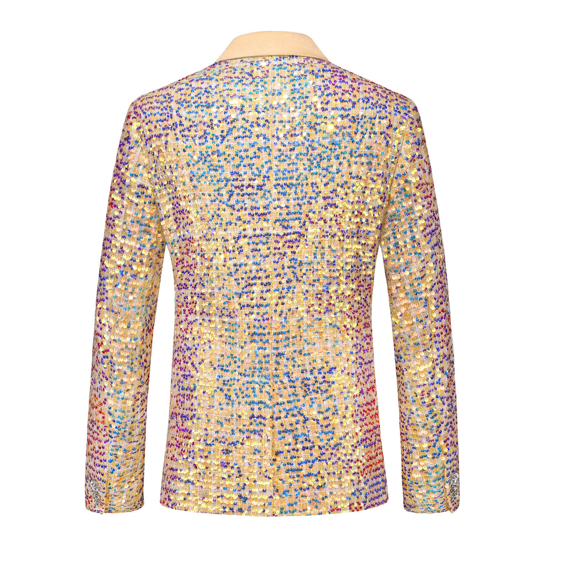 boy Cross-Border Trade New Men's Suit Hollow Slim Fashion Plus Size Shiny Performance Outfit Two-Piece Set_voghion.com