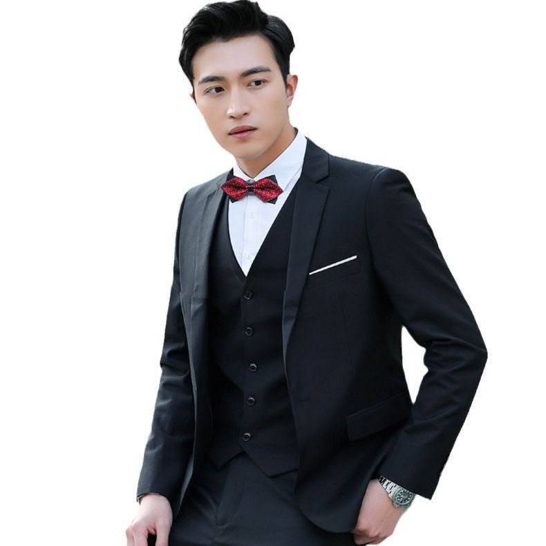 Dreiteiliges Bräutigam-Set „Qianhong“ für Jungen, bestehend aus Weste und Hose, ideal für Trauzeugen und Bräutigame, für die Hochzeit_voghion.com