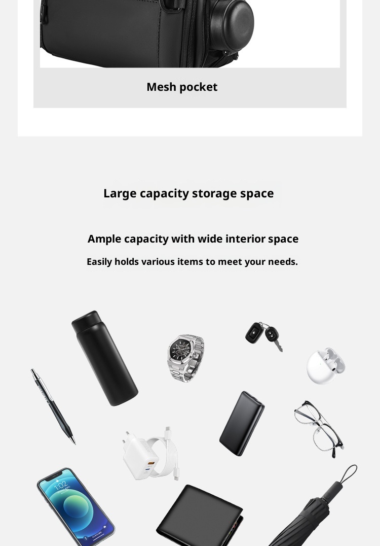 001 Nuevo bolso bandolera pequeño para hombre, elegante y moderno, ideal para viajes de negocios. Gran capacidad._voghion.com