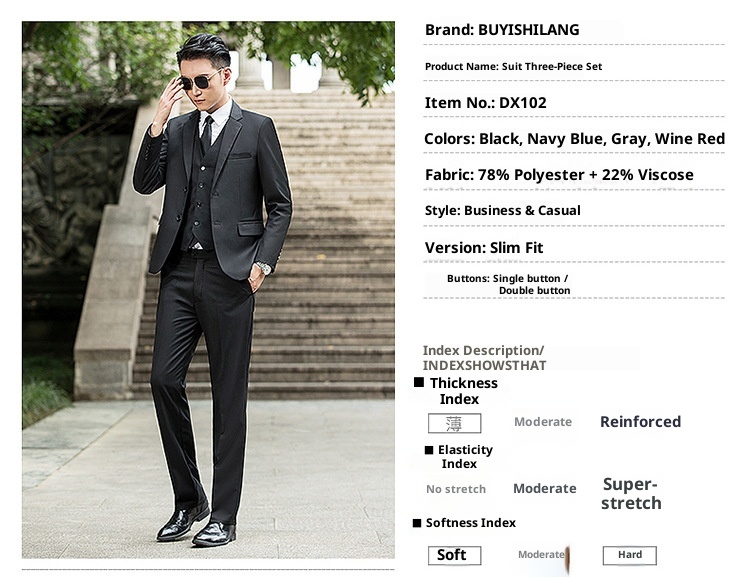 Costume trois pièces pour homme, style coréen décontracté, veste, gilet et pantalon, collection 2025._voghion.com