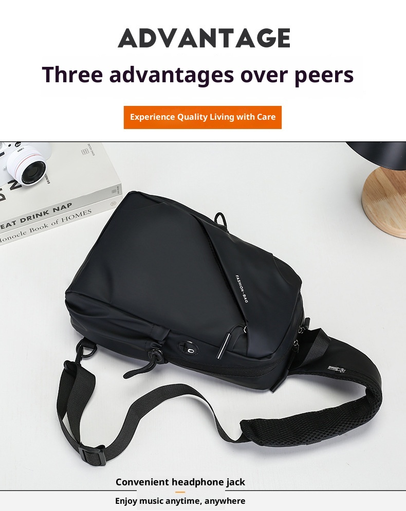 001 Men's Chest New Single Shoulder Large Capacity Crossbody High-end Trendy Waist Water-resistant Cycling Bag Wholesale_voghion.com