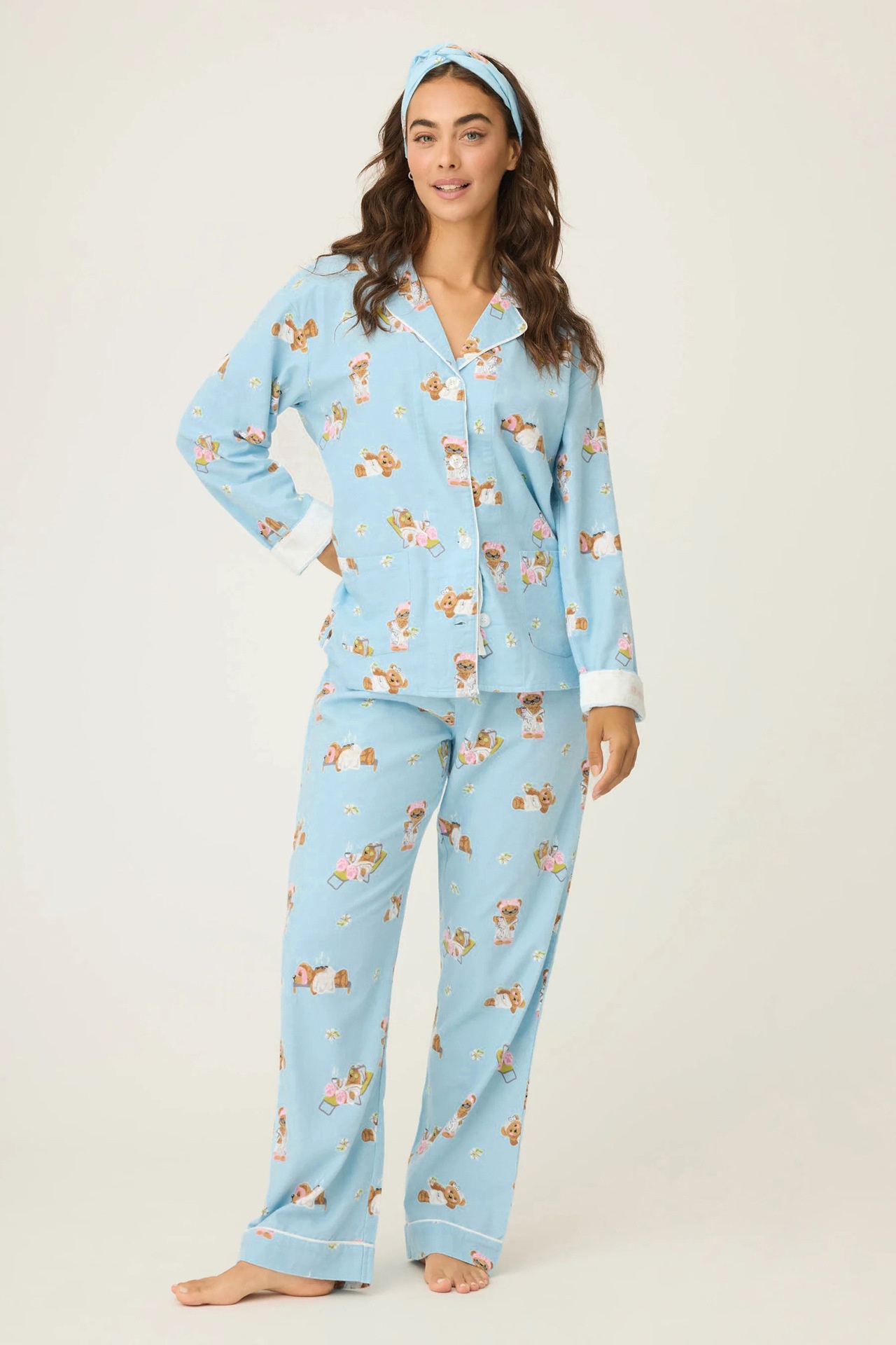 ChicShe P.J.Sawage Pigiama caldo e spesso in cotone spazzolato per donna, autunno inverno, pigiama premaman in morbido cotone_voghion.com