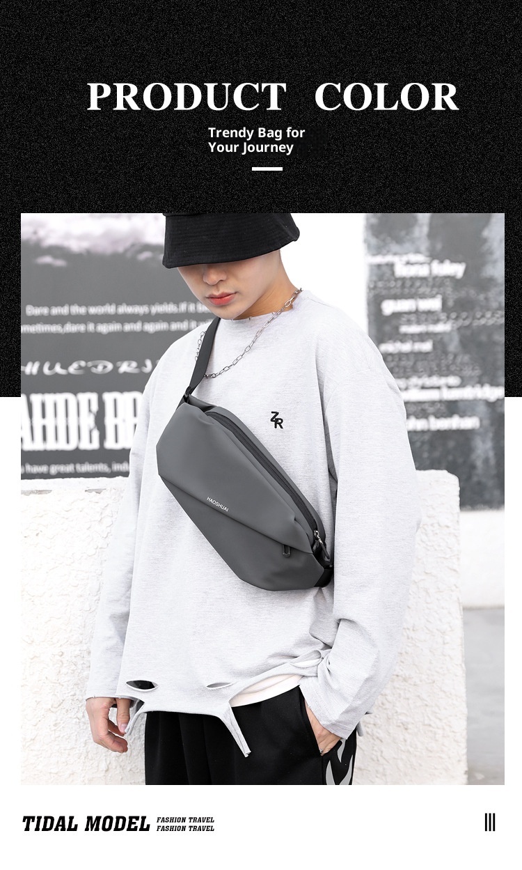 001 Cross-border New Men's Waist Outdoor Running Phone Multi-functional Large Capacity Chest Casual Single Shoulder_voghion.com