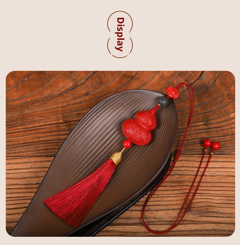 Manufacturer's New Product Red Cinnabar Gourd Hanging Prosperity And Abundance, Creative Rearview Mirror Ornament For_voghion.com