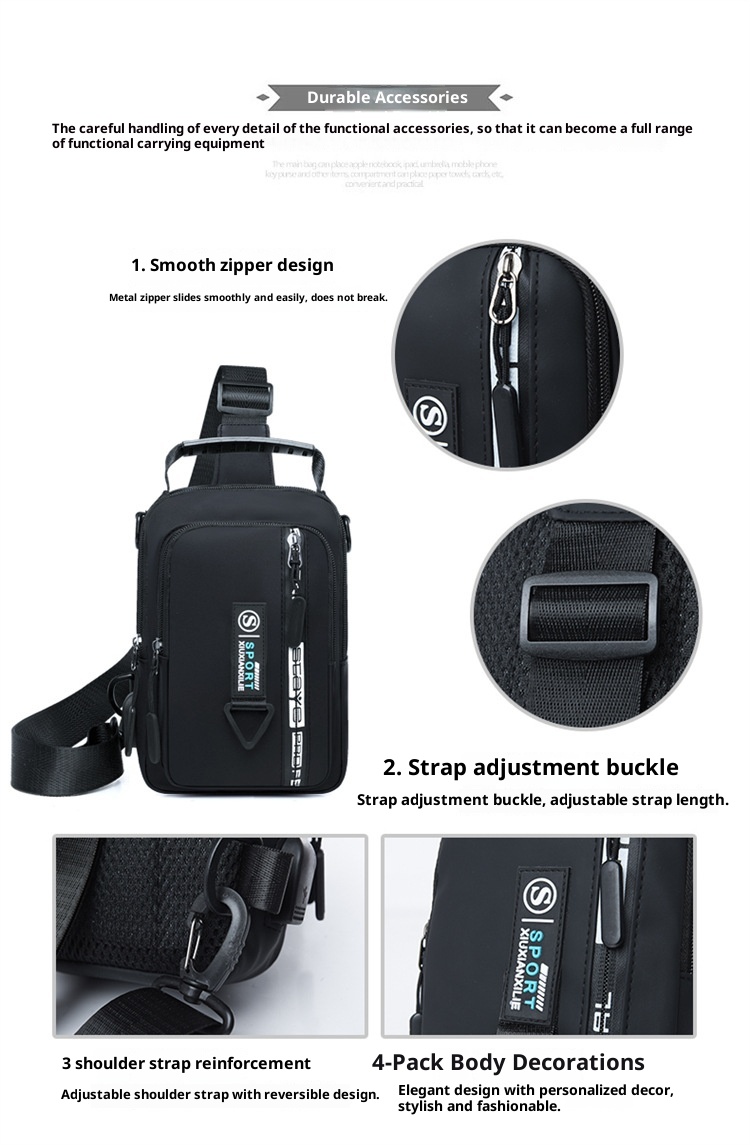 001 2025 Nuovo zaino da viaggio casual da uomo, con tracolla singola, multifunzionale e impermeabile_voghion.com