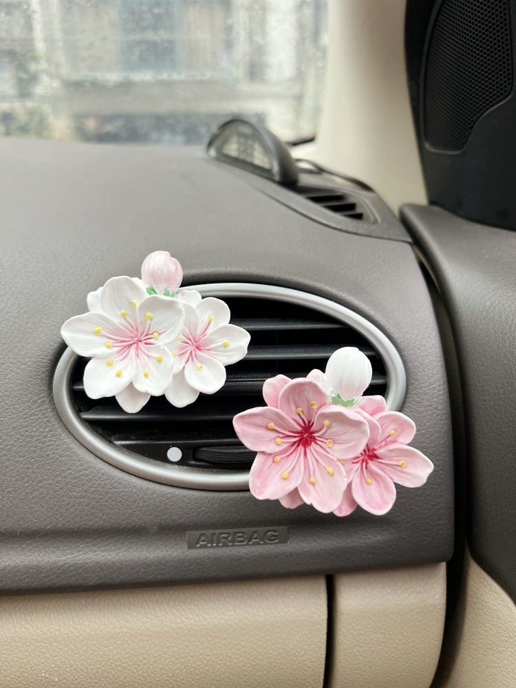Air Vent Aromatherapy Ornament Peach Blossom Luck Fortune Good Relationships Diffuser Stone Decoration Car Interior_voghion.com