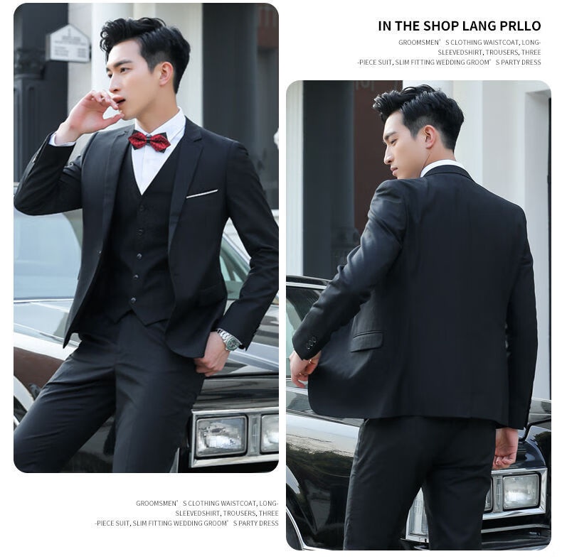Dreiteiliges Bräutigam-Set „Qianhong“ für Jungen, bestehend aus Weste und Hose, ideal für Trauzeugen und Bräutigame, für die Hochzeit_voghion.com