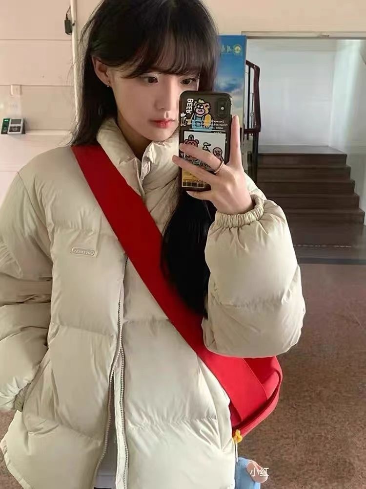 ChicShe 2025 New Down Jacket For Women, Short Stand Collar, White Duck Down, Thickened, Unisex Couple Puffer Jacket, Winter Coat_voghion.com