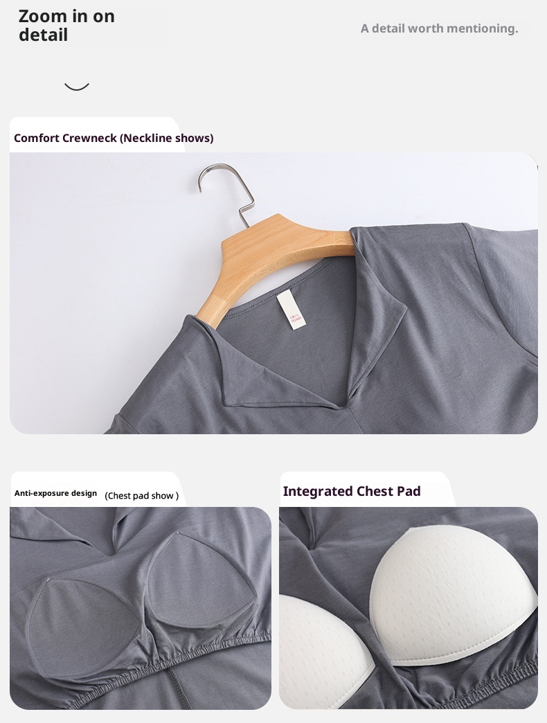 ChicShe Premium Selection Fadaiqi Women's Summer Pajamas New Style High-end Modal Cotton With Chest Pad Integrated Wearable_voghion.com