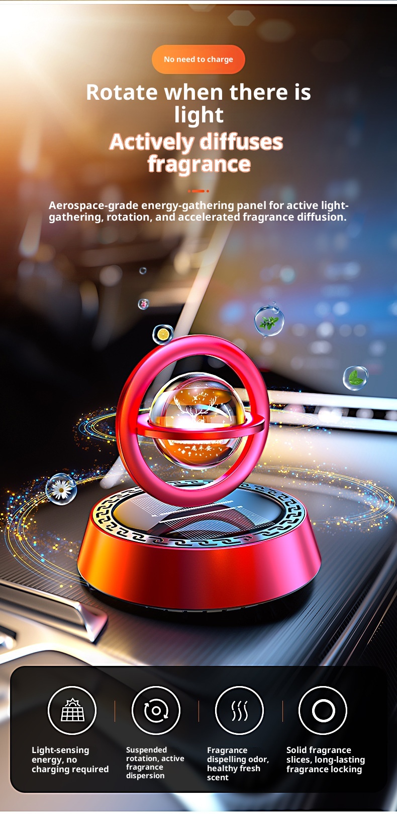 Deodorante per ambienti solare S9 Fortune Ornament Profumo per interni auto Fragranza creativa_voghion.com