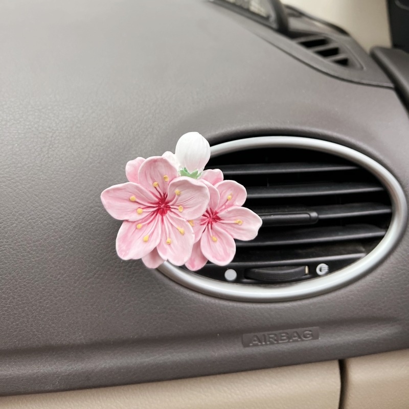 Air Vent Aromatherapy Ornament Peach Blossom Luck Fortune Good Relationships Diffuser Stone Decoration Car Interior_voghion.com
