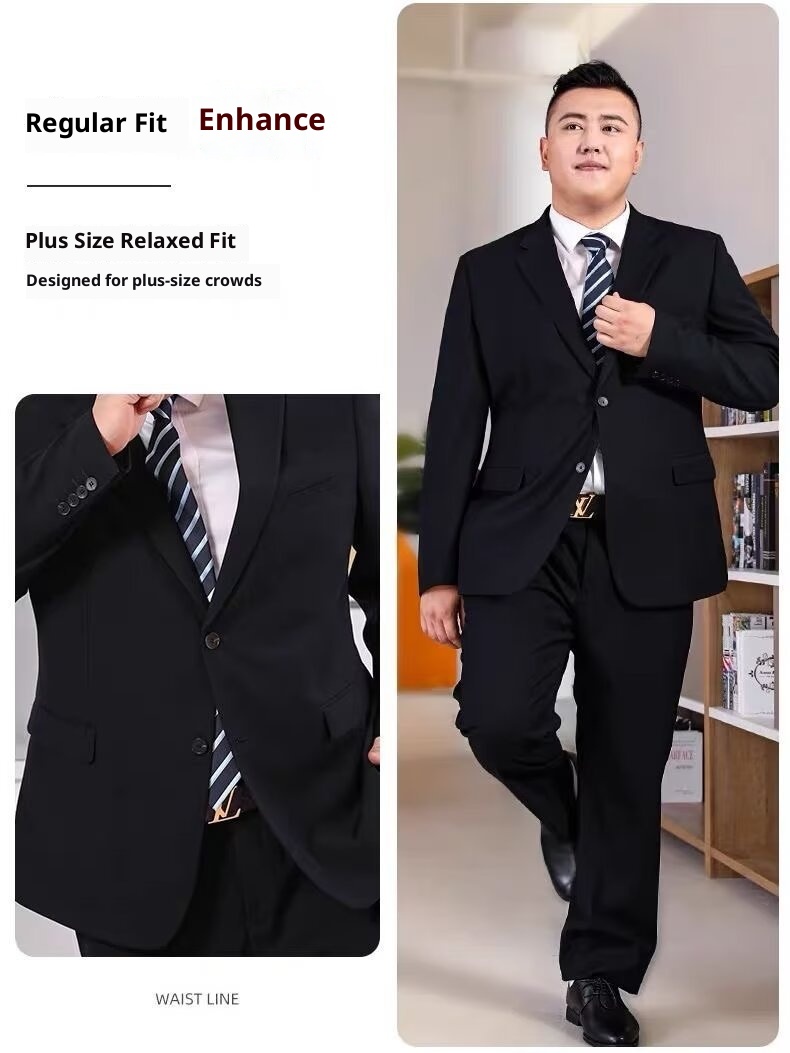 boy Simple Casual Suit Set 2024 Autumn New Business Professional Formal Wear Plus Size Men's Jacket_voghion.com