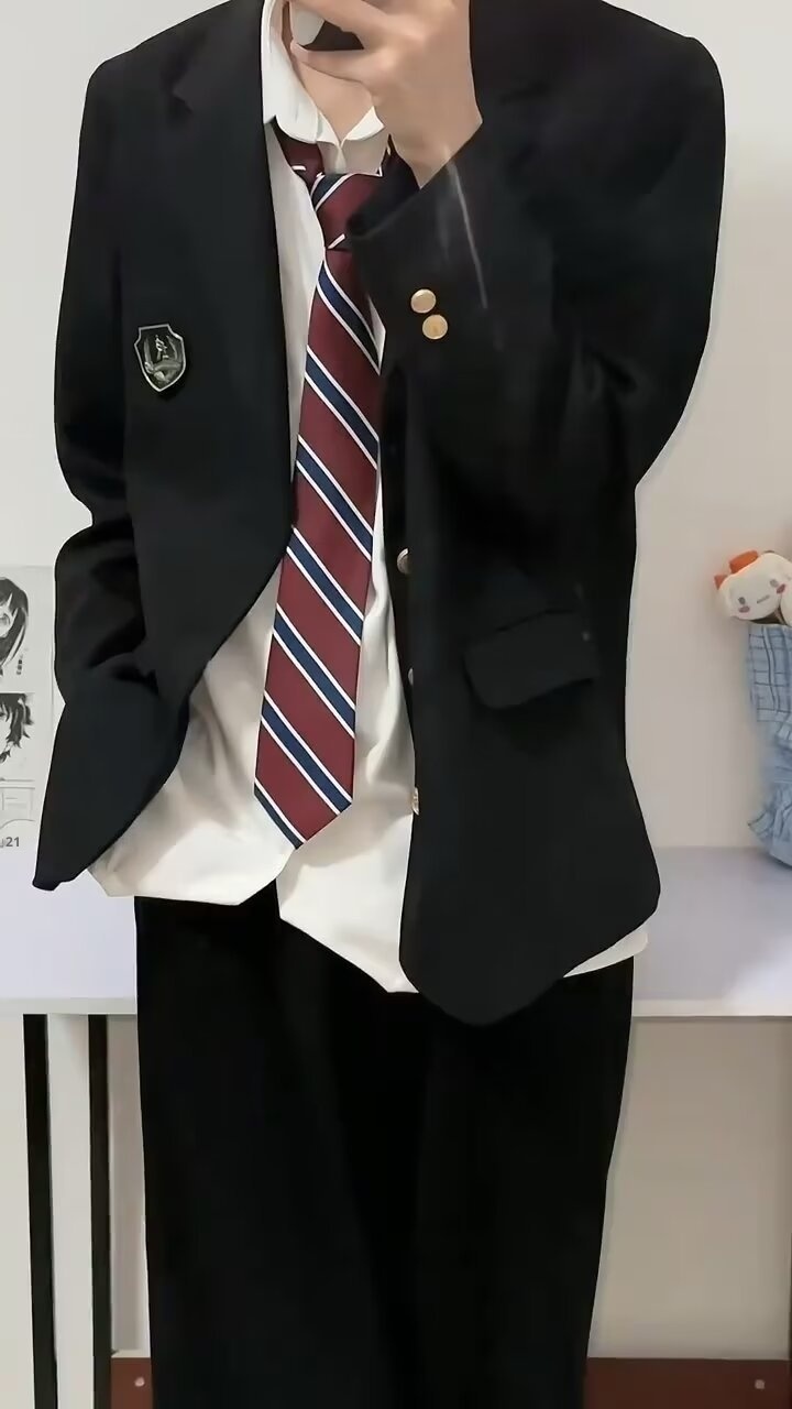 ragazzo DK Uomo Completo Taglie Forti Vestibilità Larga Bello Studente JK Uniforme Classe Costume Spettacolo Primavera Autunno Completo Distintivo_voghion.com