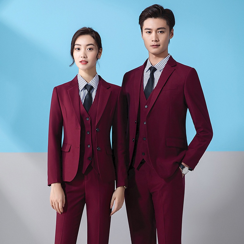 Conjunto de terno unissex profissional de três peças Cross-Border, sem necessidade de passar, para homens, ideal para negócios e ocasiões formais._voghion.com