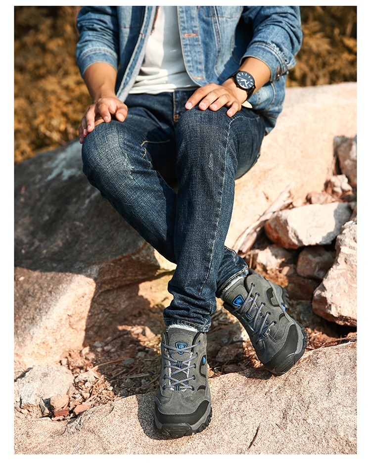 Scarpe da trekking basse da uomo ActiveGo Outdoor, calde, autunnali e invernali, antiscivolo, foderate in pile_voghion.com