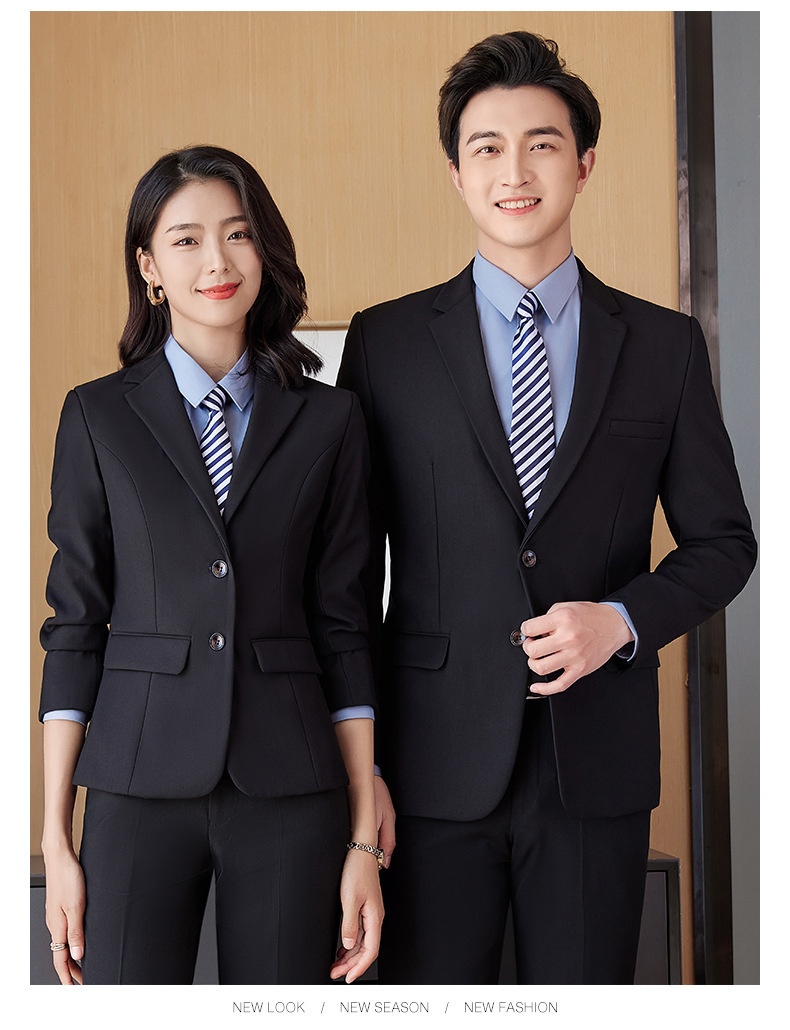 Costume professionnel unisexe pour garçon, vêtements de travail, bleu marine, manches longues._voghion.com