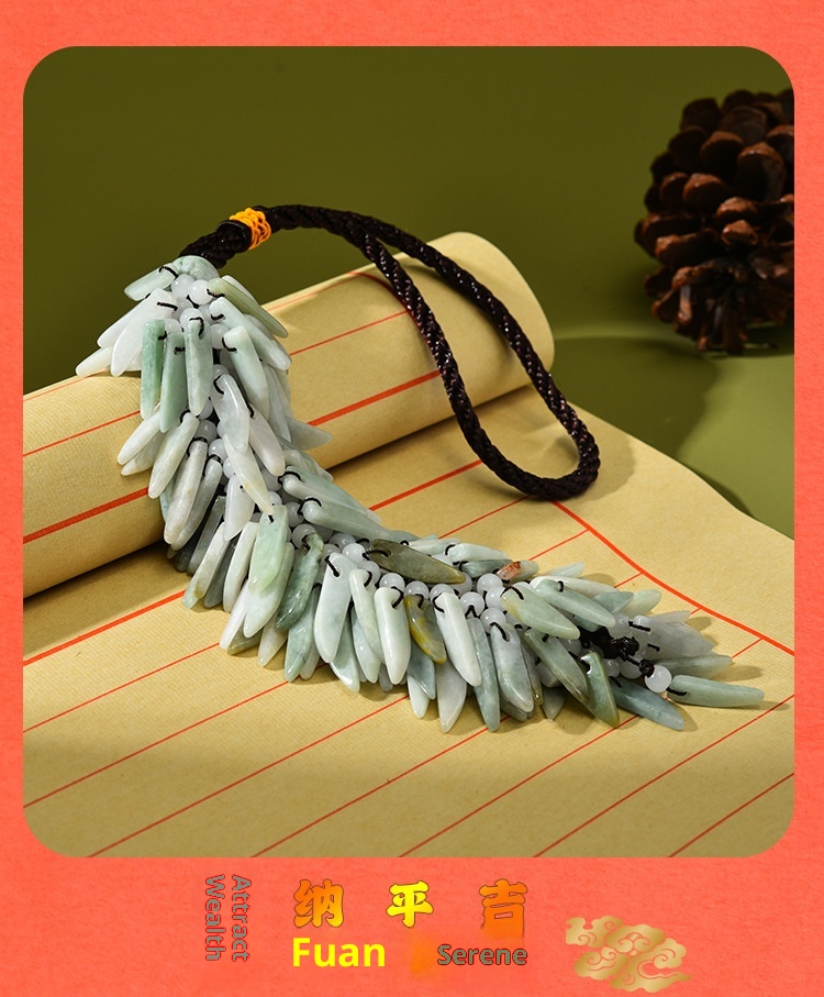 Ornement de rétroviseur en pierre naturelle, décoration intérieure, jade, à suspendre dans la voiture, cadeau artisanal GS013_voghion.com