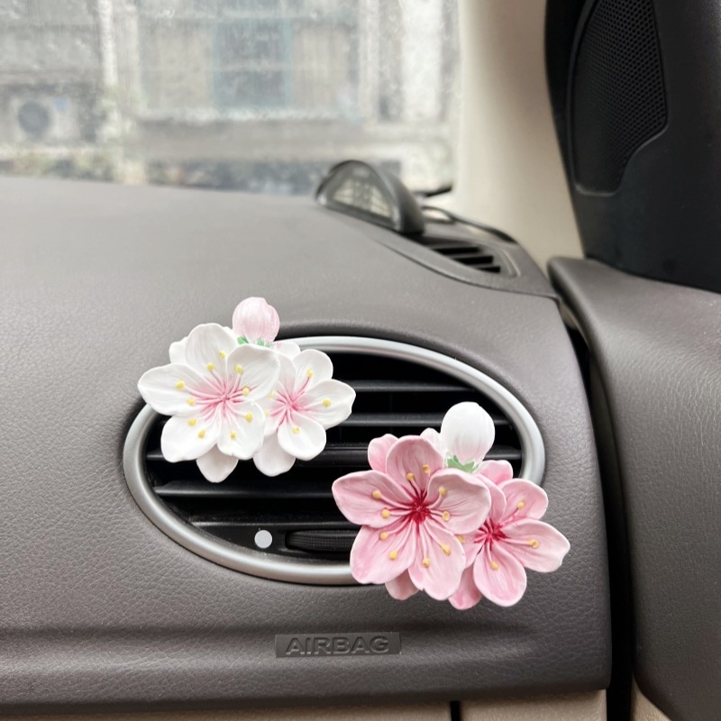 Air Vent Aromatherapy Ornament Peach Blossom Luck Fortune Good Relationships Diffuser Stone Decoration Car Interior_voghion.com