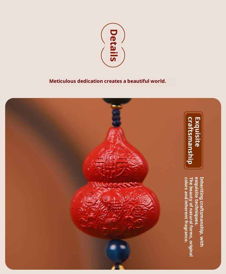 Manufacturer's New Product Red Cinnabar Gourd Hanging Prosperity And Abundance, Creative Rearview Mirror Ornament For_voghion.com