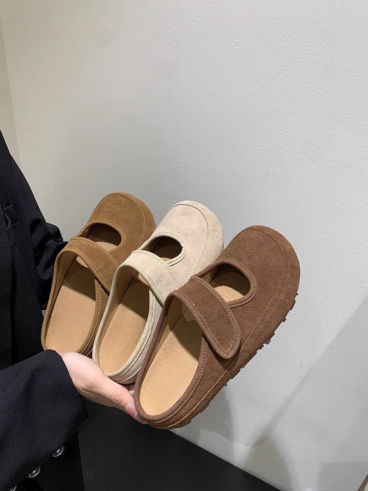 ShoeGlobe Celebrity Thick-Soled Mary Jane Closed-Toe Half Slippers Women's Shoes Autumn Winter New Style Paired With Dresses_voghion.com