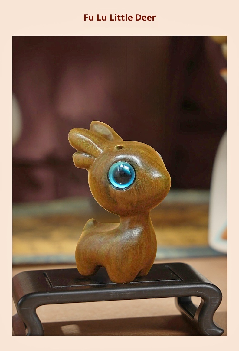 Ornamento "Buon viaggio" in legno di sandalo, cervo, specchietto retrovisore, grazioso ciondolo da appendere all'interno dell'auto, decorazione creativa_voghion.com