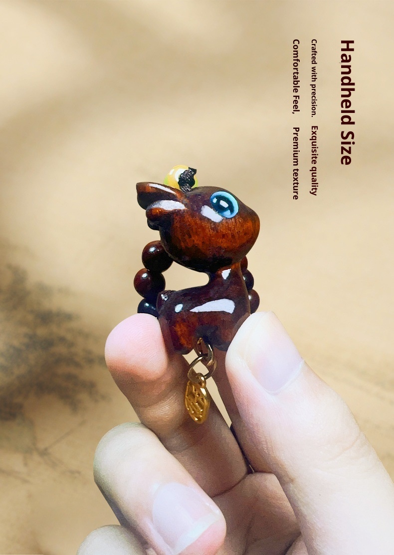 Ornamento "Buon viaggio" in legno di sandalo, cervo, specchietto retrovisore, grazioso ciondolo da appendere all'interno dell'auto, decorazione creativa_voghion.com