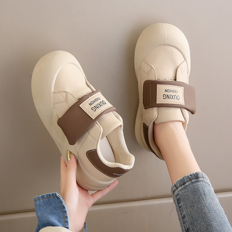 ShoeGlobe Stepping Comfort Sneakers For Women, New Autumn And Winter Waterproof Non-Slip Outdoor Maternity Shoes, Slip-On Velcro_voghion.com