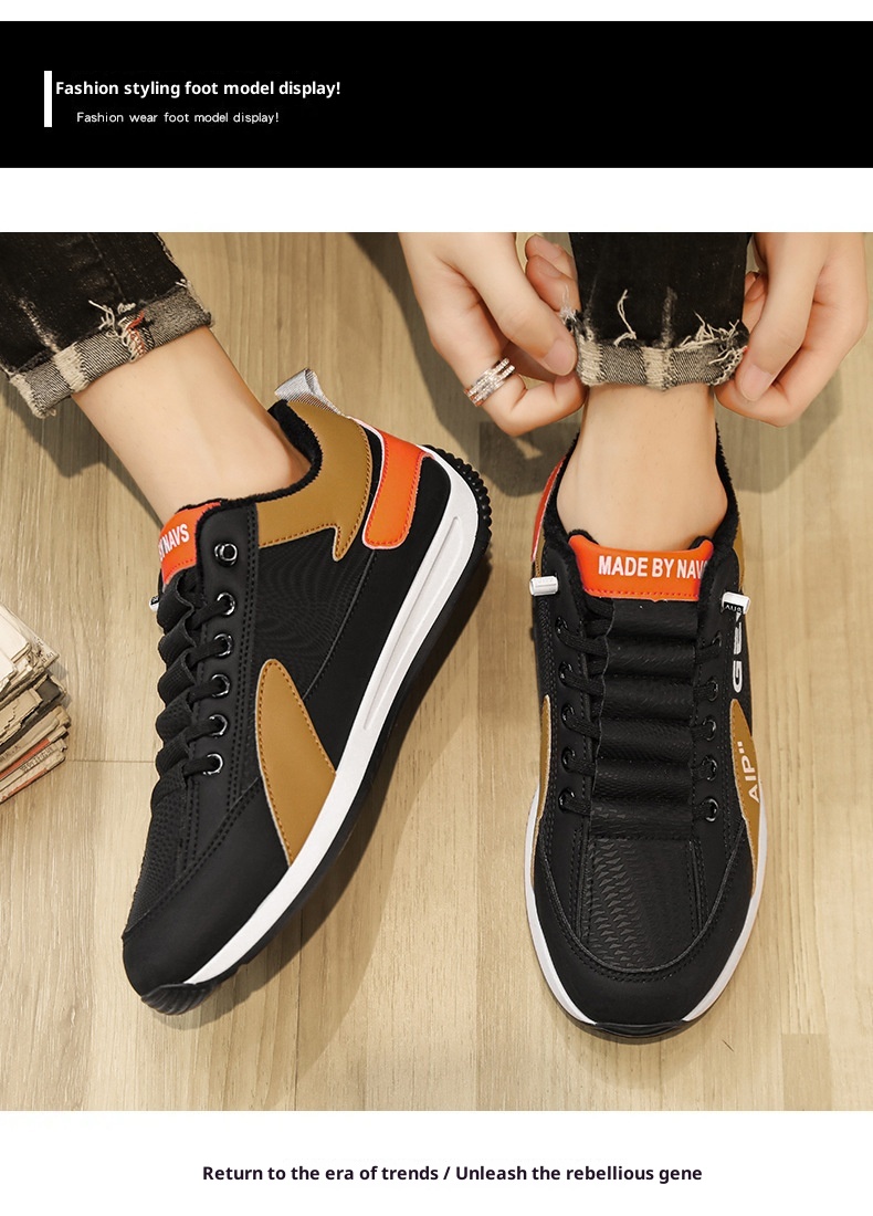 ActiveGo Cotton Autumn Winter Fleece Lined Warm Cold-Resistant Snow Boots Men's Sports Casual Thick-Soled White Trendy Shoes_voghion.com