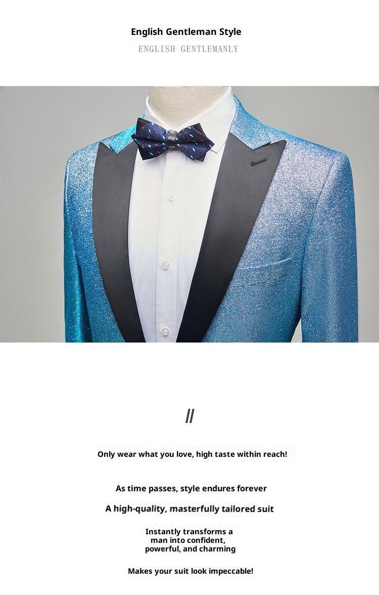 ragazzo 2022 Nuovo costume da spettacolo in stile coreano da uomo, abito da palcoscenico blu, set da due pezzi, abiti da uomo_voghion.com