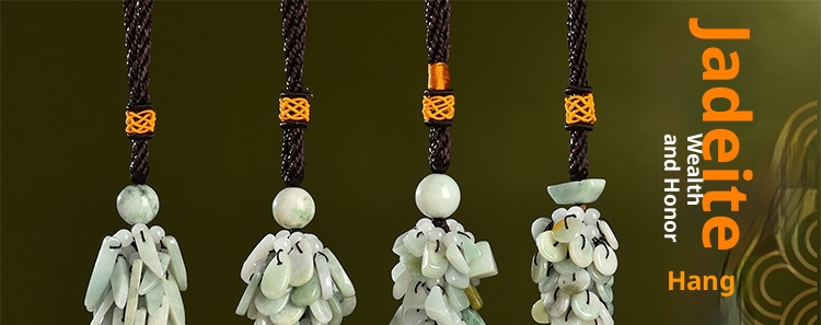 Ornement de rétroviseur en pierre naturelle, décoration intérieure, jade, à suspendre dans la voiture, cadeau artisanal GS013_voghion.com