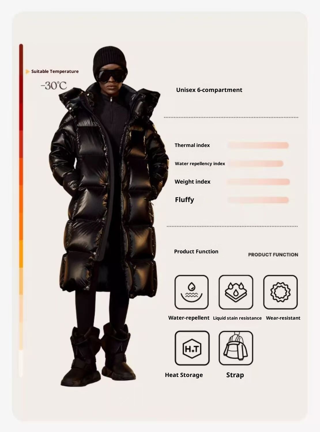 ChicShe Diamond Down Jacket With Graphene Heating Warrior Black Gold Long Cotton Coat Thickened European Goods Export_voghion.com