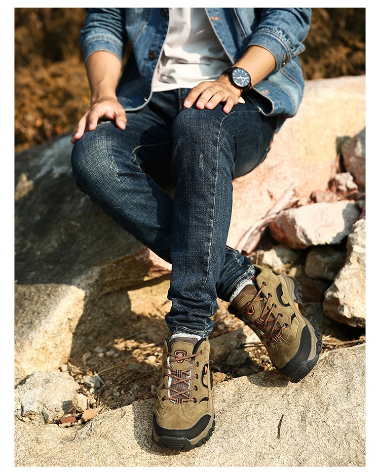 Scarpe da trekking basse da uomo ActiveGo Outdoor, calde, autunnali e invernali, antiscivolo, foderate in pile_voghion.com