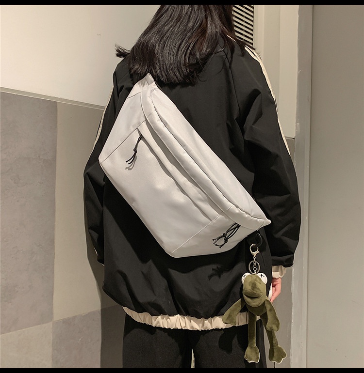 001 Kore Açık Hava Basit Çapraz Askılı Göğüs Büyük Kapasiteli Bel Seyahat Koşu Tek Omuz Çantası Unisex Çift Stili_voghion.com