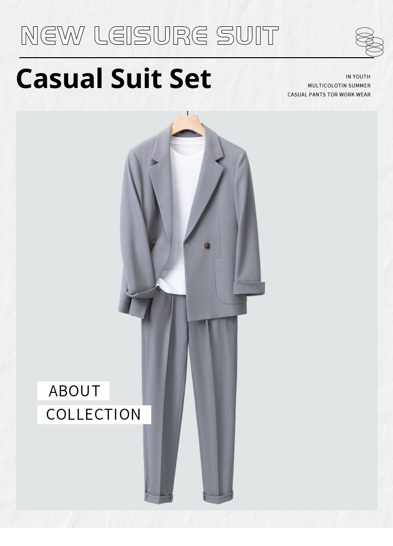 boy Spring And Autumn New Loose Fit Draped Set For Men Korean Trendy Handsome Casual Mature Style Men's Three-Piece Suit_voghion.com