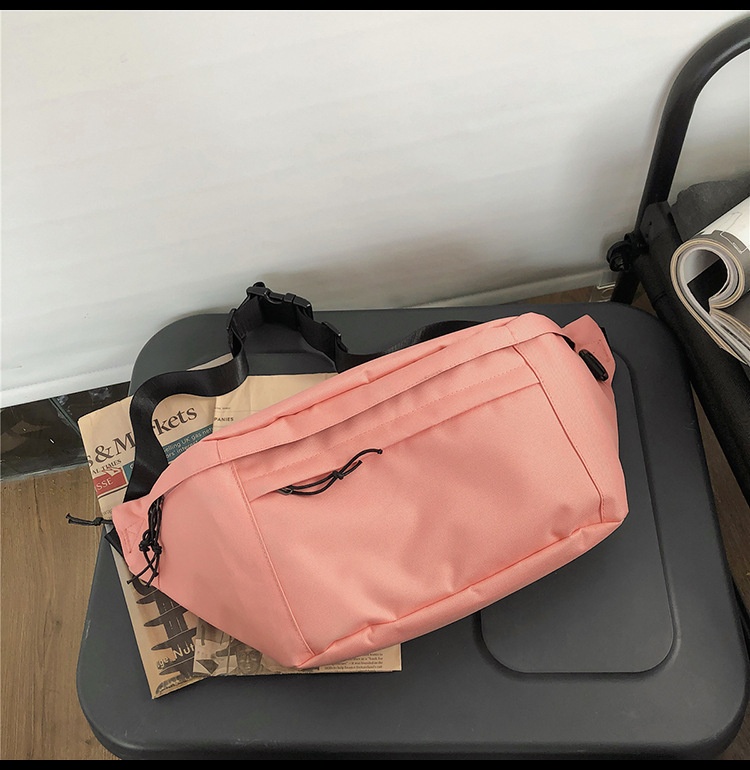 001 Kore Açık Hava Basit Çapraz Askılı Göğüs Büyük Kapasiteli Bel Seyahat Koşu Tek Omuz Çantası Unisex Çift Stili_voghion.com