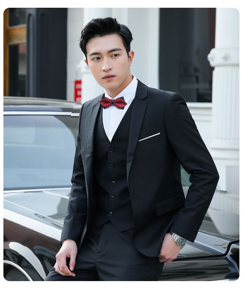 Dreiteiliges Bräutigam-Set „Qianhong“ für Jungen, bestehend aus Weste und Hose, ideal für Trauzeugen und Bräutigame, für die Hochzeit_voghion.com