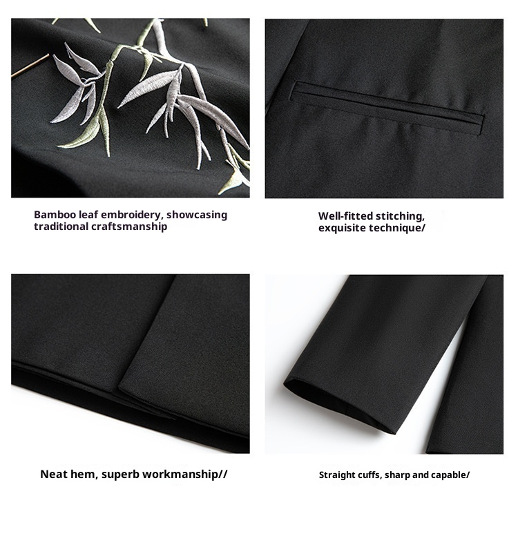 Herren-Anzug im Retro-Stil mit Stehkragen für Frühling und Herbst – ideal für Hochzeiten._voghion.com