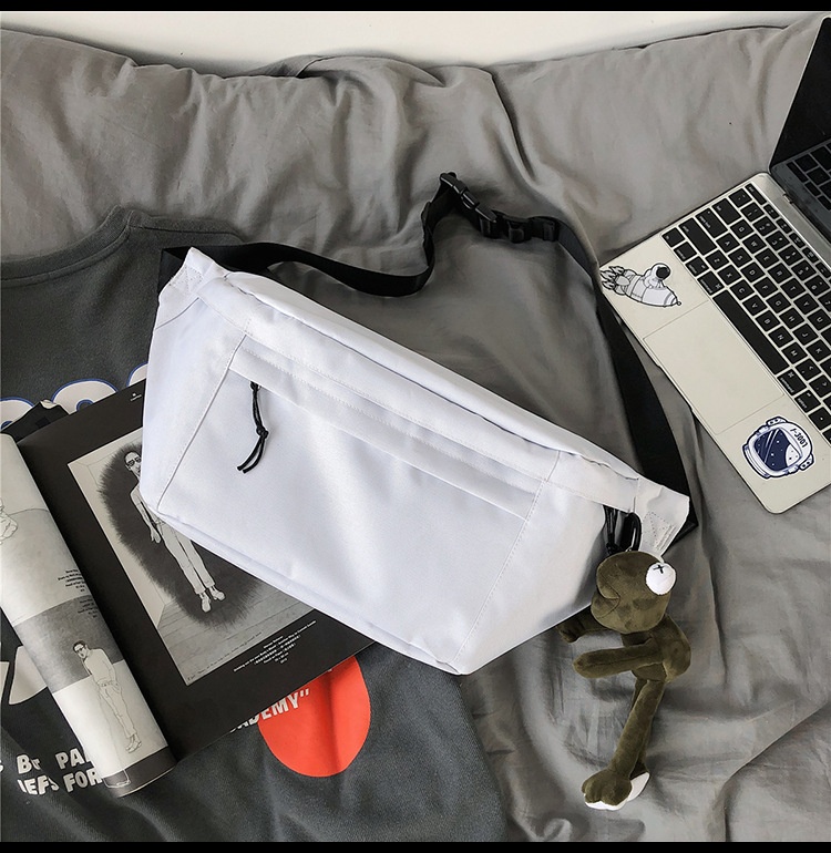 001 Kore Açık Hava Basit Çapraz Askılı Göğüs Büyük Kapasiteli Bel Seyahat Koşu Tek Omuz Çantası Unisex Çift Stili_voghion.com