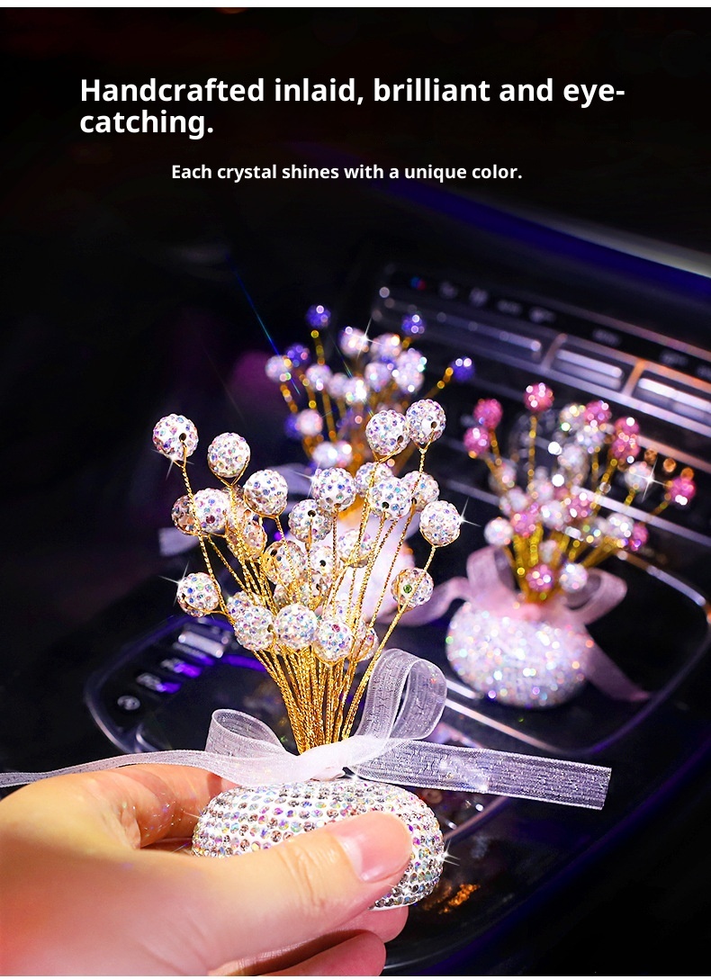 Ornamento per auto con strass per interni, creativo, con celebrità di Internet e cielo stellato, meteora montata sull'auto_voghion.com