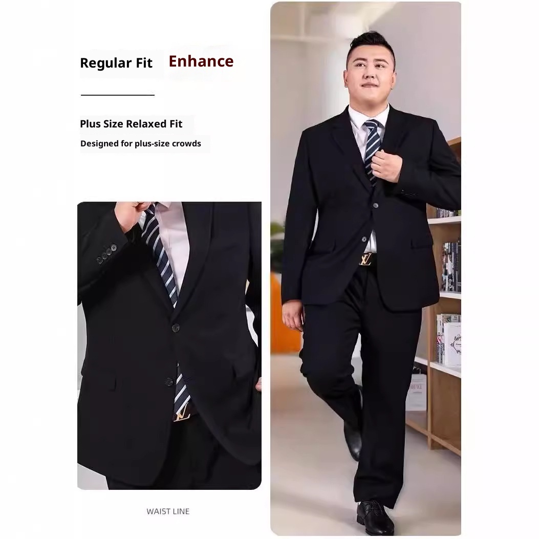 boy Simple Casual Suit Set 2024 Autumn New Business Professional Formal Wear Plus Size Men's Jacket_voghion.com