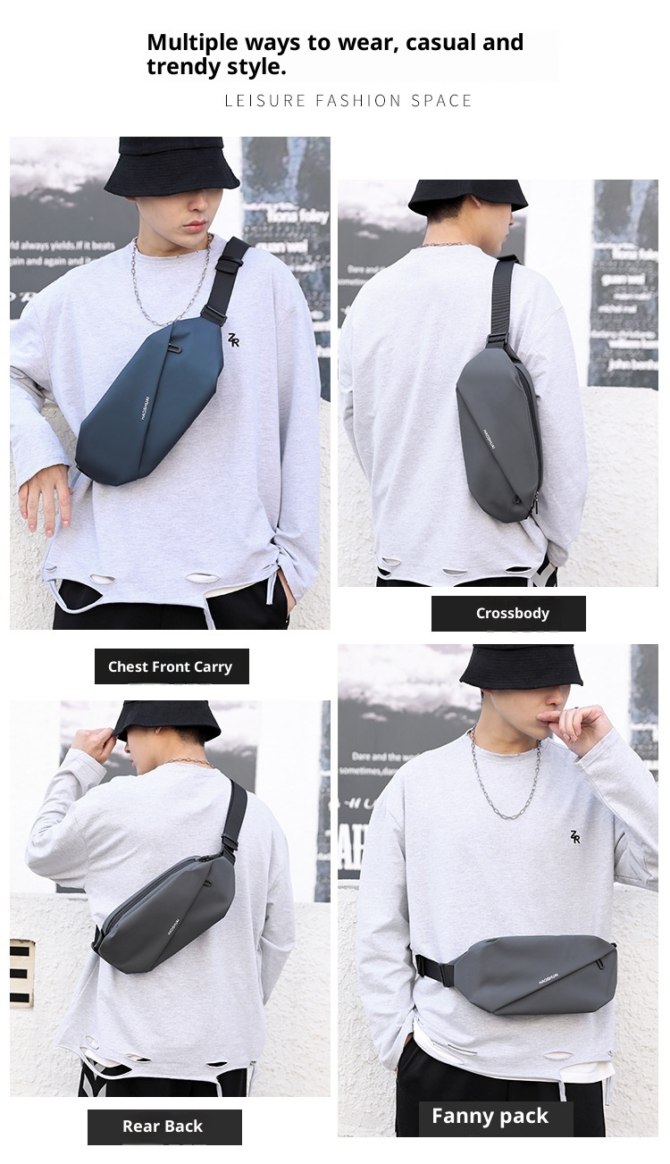 001 Cross-border New Men's Waist Outdoor Running Phone Multi-functional Large Capacity Chest Casual Single Shoulder_voghion.com