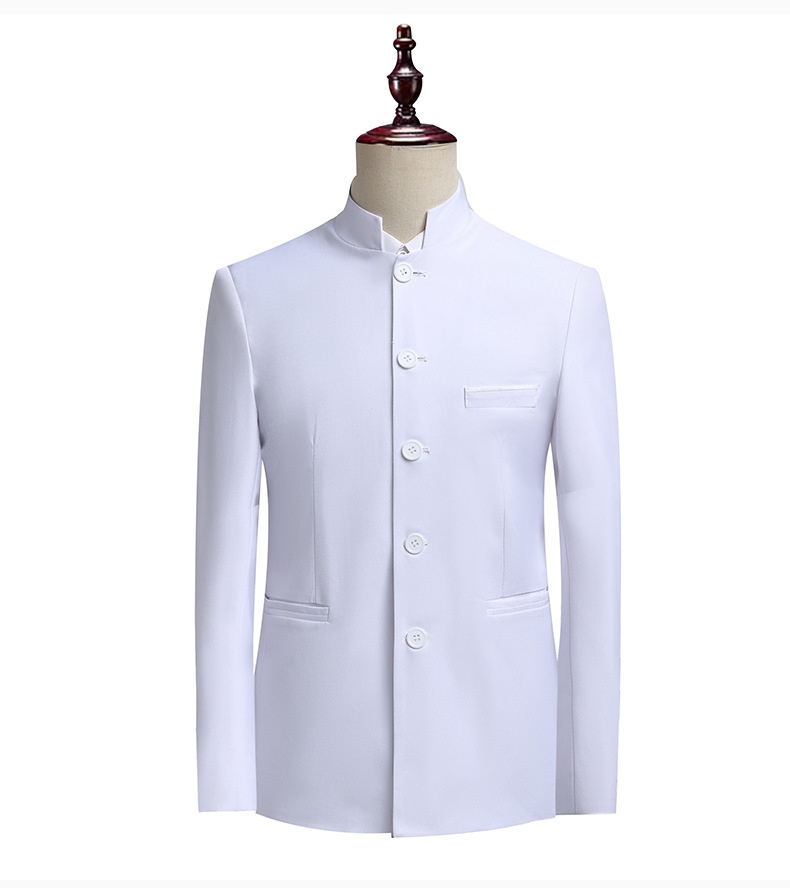 Ensemble de costume traditionnel pour garçon, tenue de cérémonie, col montant, coupe ajustée, style chinois, pour chorale, homme._voghion.com