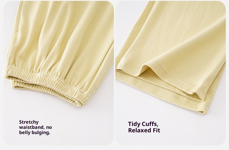 ChicShe 100% Cotton Padded Pajamas Women, Long Sleeve Pants, Simple Casual Korean Style Cardigan With Turn-Down Collar, Suitable_voghion.com