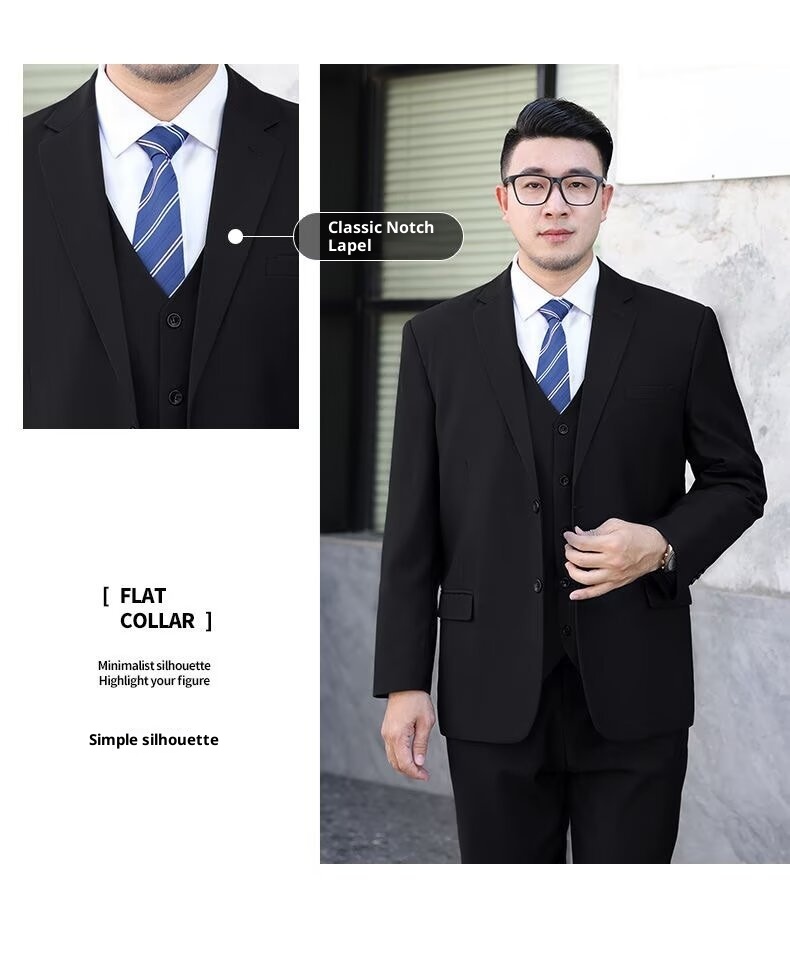 boy Simple Casual Suit Set 2024 Autumn New Business Professional Formal Wear Plus Size Men's Jacket_voghion.com